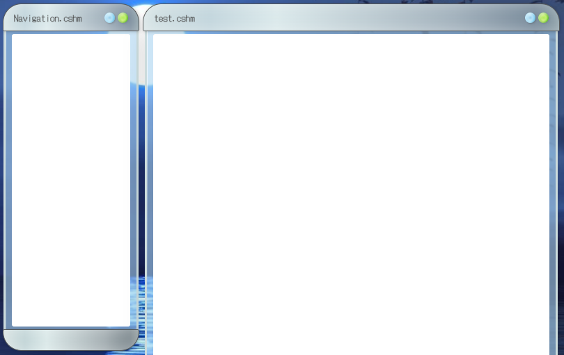 screenshot of an early test of the window elements of the website